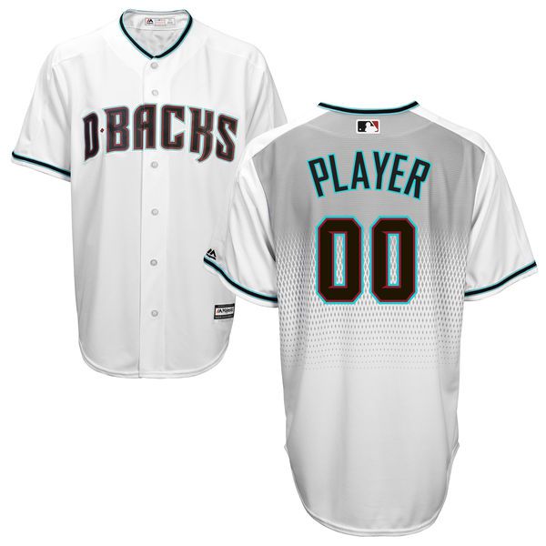 Men Arizona Diamondbacks Majestic White Capri Cool Base Custom MLB Jersey